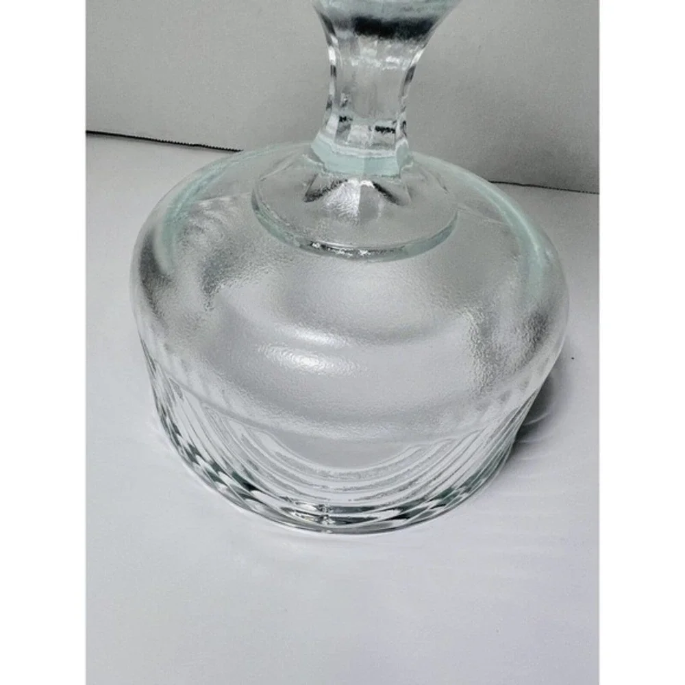 Vintage EO Brody Clear Glass Swirl Compote Pedestal Bowl